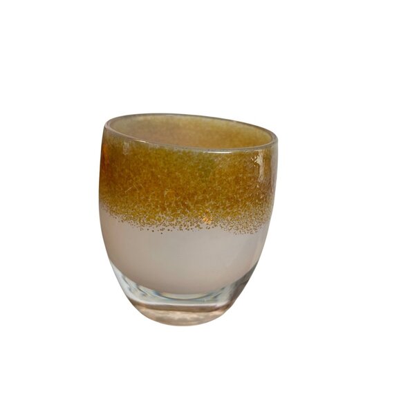 Glassybaby Candle Holder Glass Handmade Pre Triskelion Gold